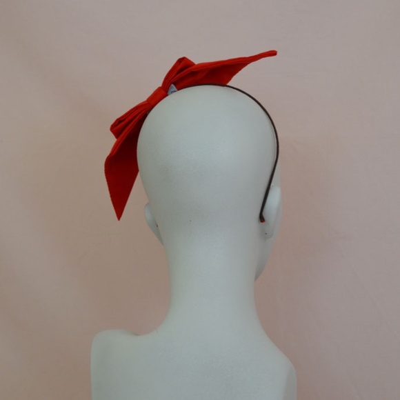 Red Silk Bow Headband main image 4